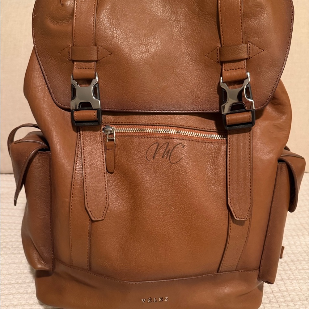 Tan Leather Men's Backpack